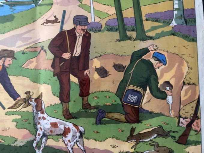 Affiche pédagogique chasse. Éditions Rossignol. Montmorillon France