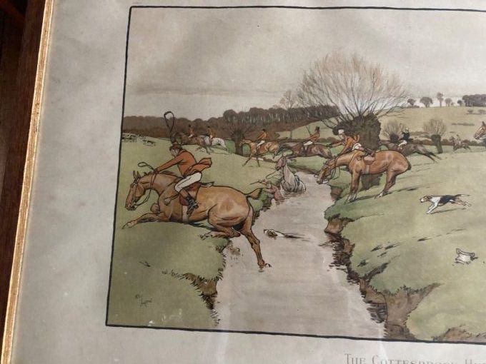 Lithographie de chasse anglaise de la série The Cottesbrook Hunt   Cecil Aldin 