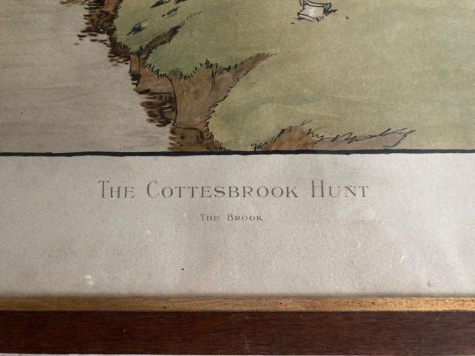 Lithographie de chasse anglaise de la série The Cottesbrook Hunt   Cecil Aldin 